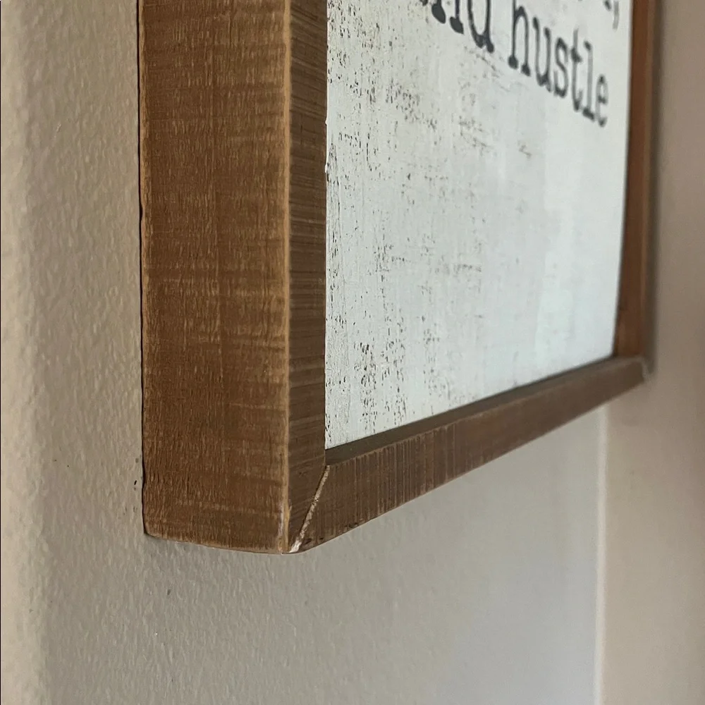Motivational White and Brown Art Wall Decor Sign